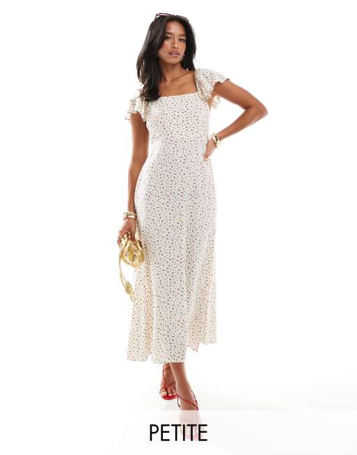 Nobody's Child Petite - Elise - Vestito midi con maniche scampanate e stampa a fiorellini 