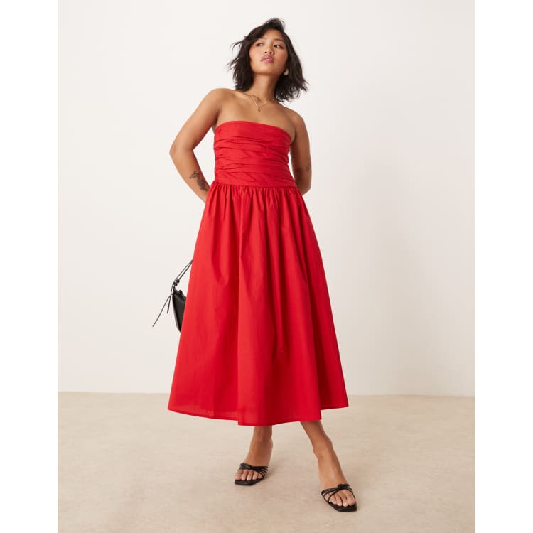 Nobody's Child Petite Felicity bandeau drop waist midi dress