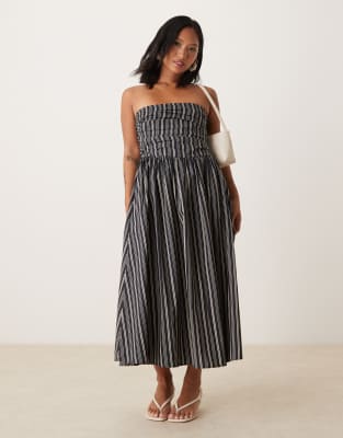 Nobody's Child Petite Nobody's Child Petite Felicity midi dress in blue stripe