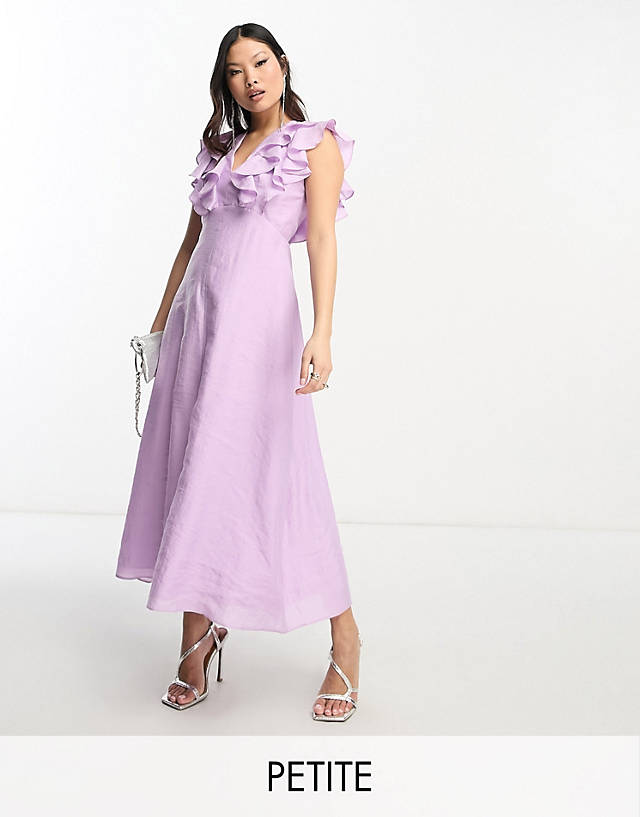 Nobody’s Child Petite - Nobody's Child Petite frill midaxi dress in lilac