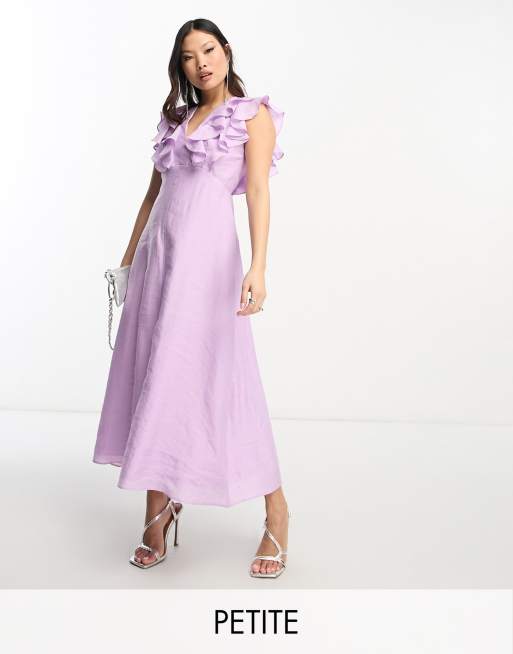 Nobody's Child Petite frill midaxi dress in lilac