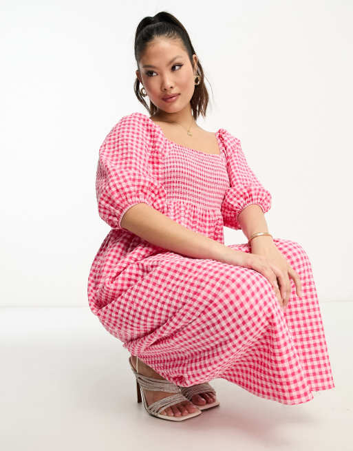 Plus size red gingham hot sale dress