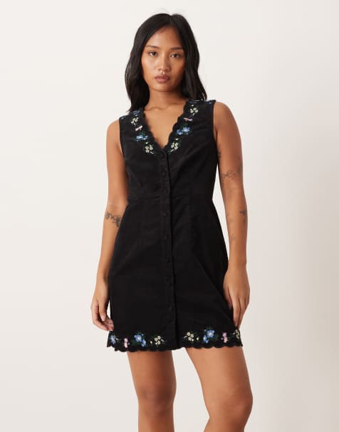 Nobody's Child Petite Leone pinafore in black - view 1
