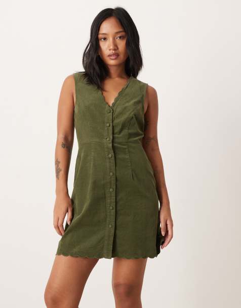 Nobody's Child Petite Leone pinafore in green - view 1