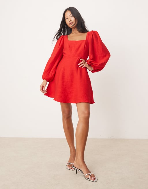 Nobody's Child Petite Loredana long sleeve A-line mini dress in