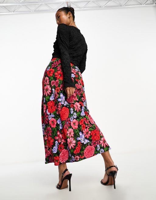 Petite red midi skirt sale