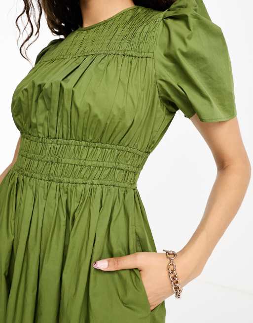 olive green natalia midi dress Nobody’s Child + Petite Olive Green Natalia Midi Dress
