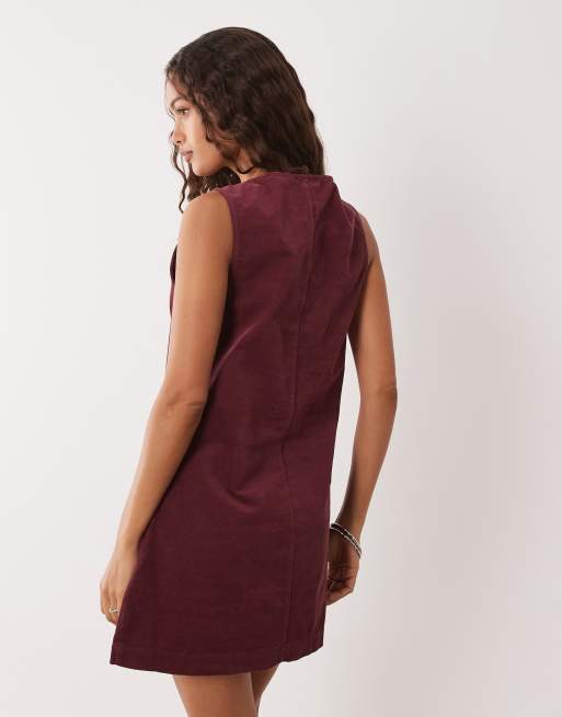 burgundy pinafore dress Burgundy Side Tie Modest Dress | Best Place To Buy Modest Dress Online