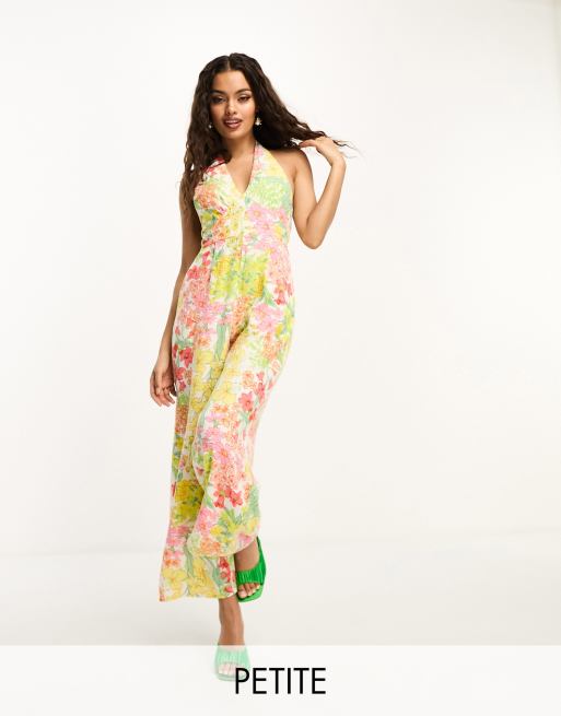 Nobody's Child Petite – Nuria – Gul, blommig jumpsuit