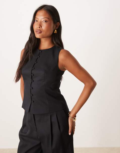 Nobody's Child Petite - Pippa - Gilet in zwart, deel van co-ord set - view 1