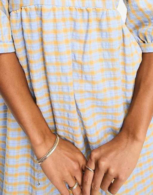 blue and yellow plaid dress Sutton Shirtdress Navy Yellow Plaid M / Navy Yellow Plaid main image 1