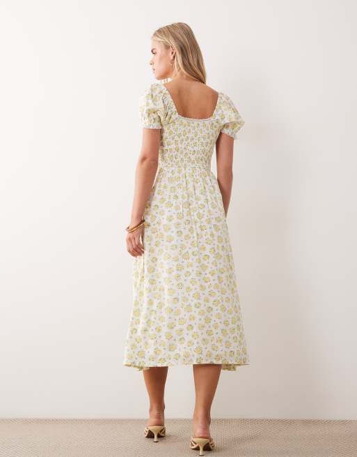 Nobody's Child Petite – Savanna – Midikleid in Elfenbein mit Blümchenmuster, 3 von 4