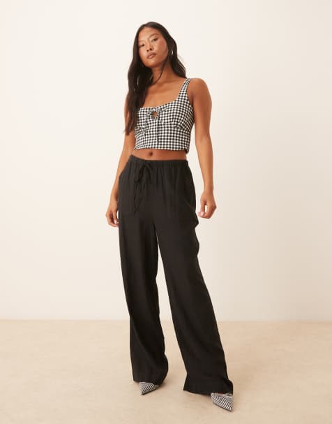 Nobody's Child Petite Shona straight leg trousers in black