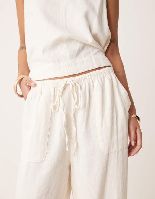 Nobody's Child Petite Shona straight leg pants in cream - part of a set