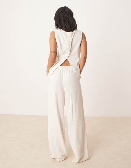 Nobody's Child Petite Shona straight leg pants in cream - part of a set