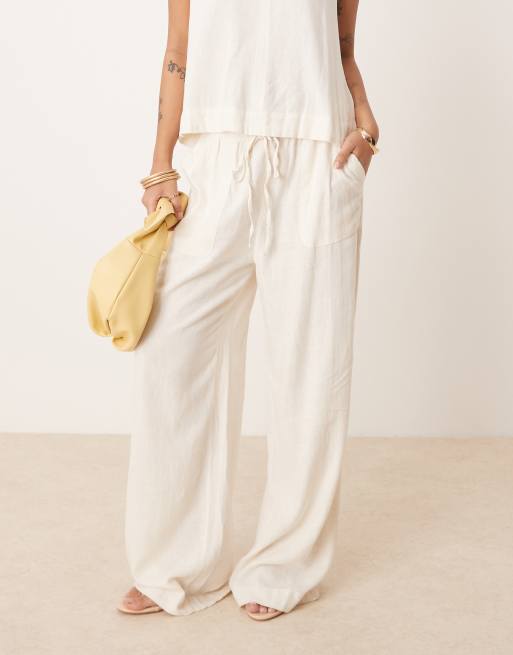 Nobody's Child Petite Shona straight leg pants in cream - part of a set