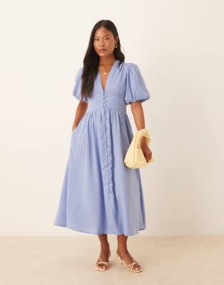 Nobody's Child Petite Starlight Button Front Midi Dress