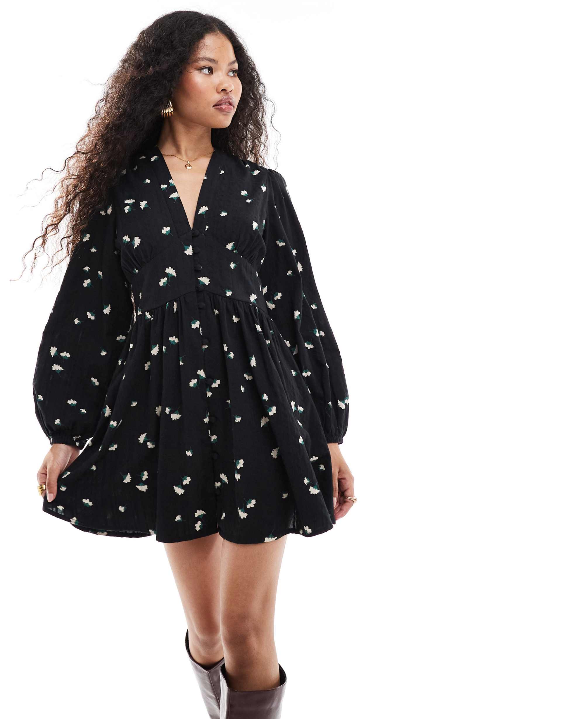 nobody's child petite starlight mini dress in floral print