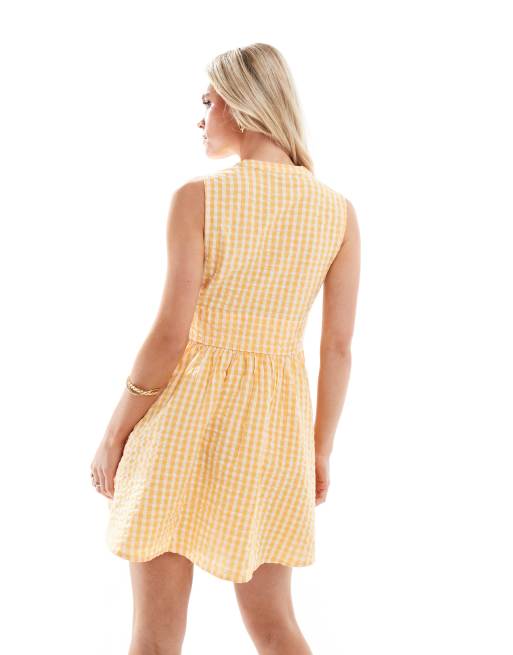 Robe vichy jaune hotsell