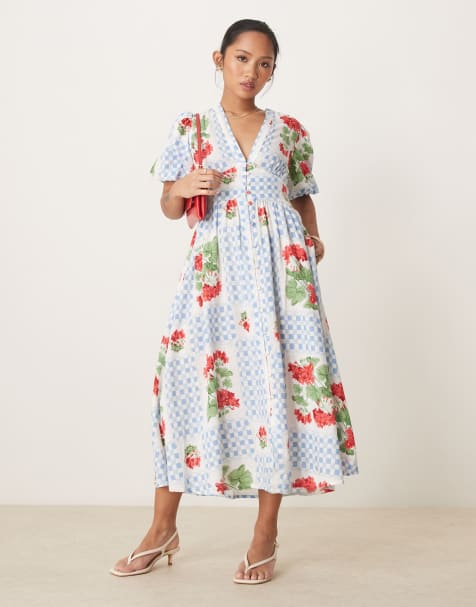 Nobody's Child Petite – Starlight – Sukienka midaxi ze wzorem w kwiaty geranium - view 1