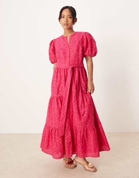 Nobody's Child Petite - Starlight - Vestito corto rosa con maniche a sbuffo - view 1