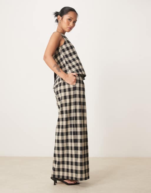 Nobody's Child Petite - Stirling - Sort og hvid tanktop med gingham-tern - Del af sæt, 2 af 4