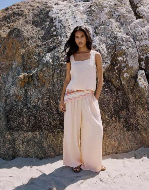 Nobody's Child Petite Wide leg trousers in pink - PINK, 4 of 4