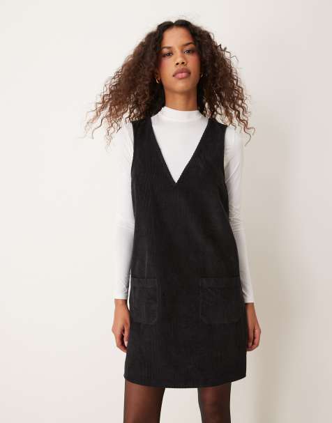 Nobody's Child Piper denim pinny dress in black - view 1