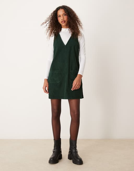 Nobody's Child - Piper - Grøn pinafore-minikjole i fløjl, 3 af 4