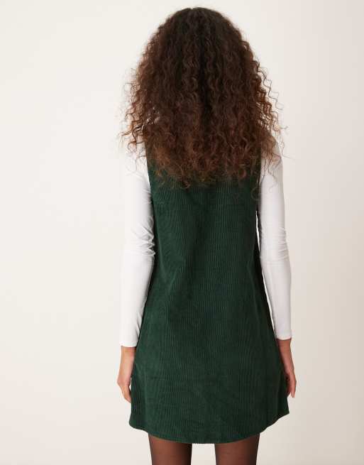 Nobody's Child - Piper - Grøn pinafore-minikjole i fløjl, 4 af 4