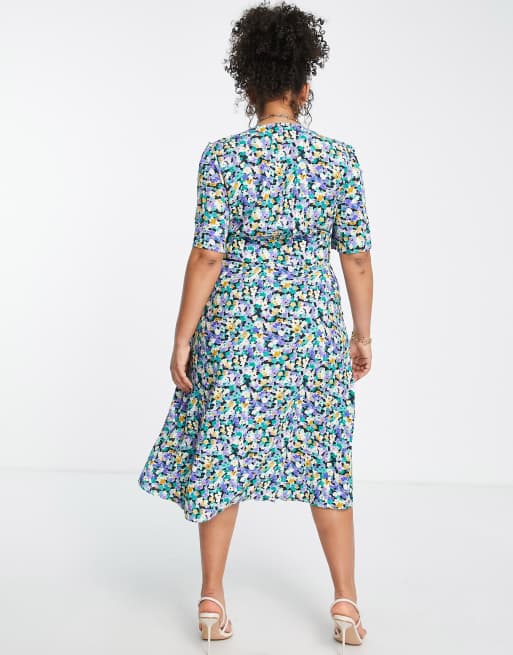 Nobody's Child Plus - Alexa - Vestito verde con stampa a fiori, 2 di 3