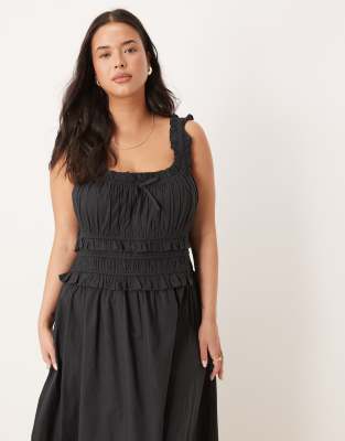 Nobody's Child Plus Ariel Ruffle Detail Midi Dress