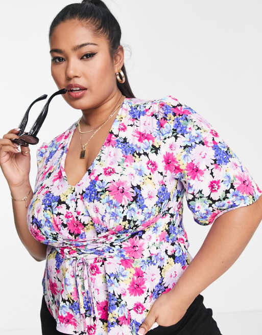 Nobody's Child Plus Beatrice corset top in multicoloured floral print, 3 of 4