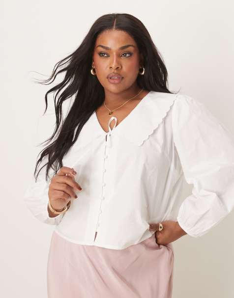 Nobody's Child Plus - Birdie - Blouse met lange mouwen in wit - view 1