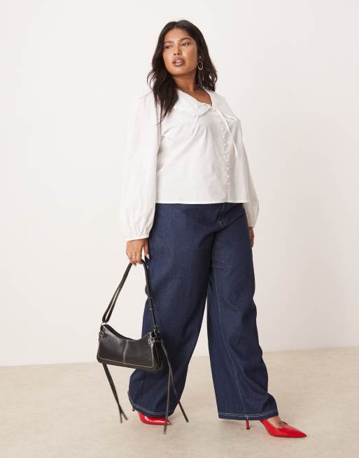 Nobody's Child Plus - Birdie - Blusa bianca con colletto smerlato, 3 di 4