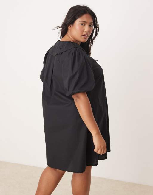 Nobody's Child Plus - Bridget - Vestito camicia corto nero, 2 di 4