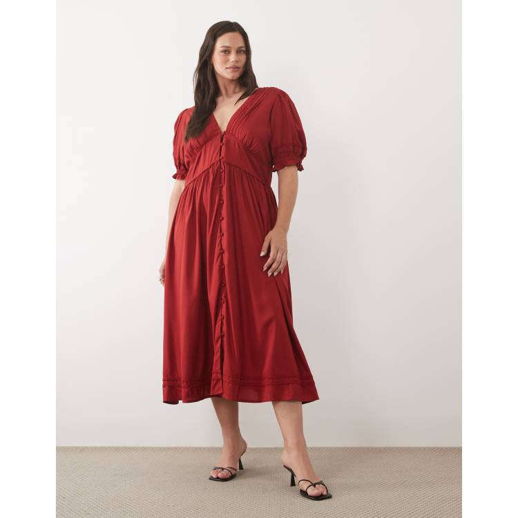 uo maria puff sleeve button front midi dress The Daily Hunt: Polka Dot Knot Headband and more!