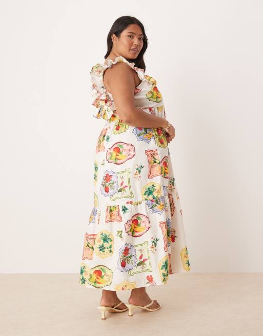 Nobody's Child Plus Cassidy Vestito midi a balze con volant e