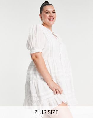 Nobody's Child Plus - Cicly - Robe en broderie anglaise - Blanc | ASOS