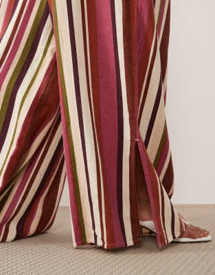 Nobody's Child Plus Elstow Split Hem Pants In Multi