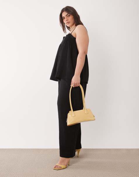 Nobody's Child Plus - Ensemble avec pantalon casual à cordon de serrage et blouse en lin - Noir - view 1