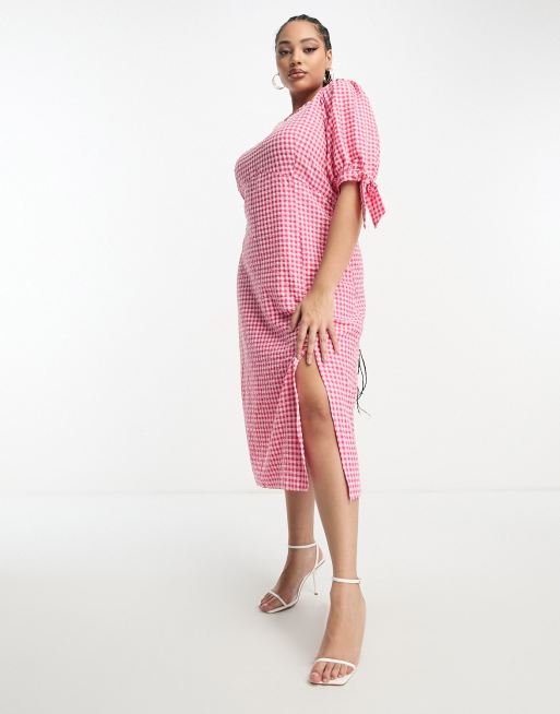 Red gingham hot sale dress plus size