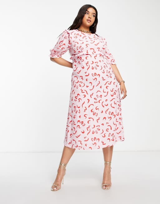Nobody's Child Plus - Felicia - Robe avec imprimé griffonné - Rose, 2 de 4