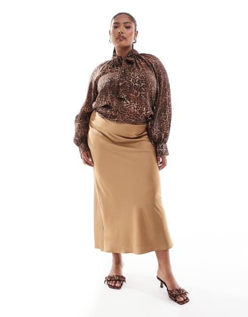 Nobody's Child Plus Goldie printed blouse in leopard
