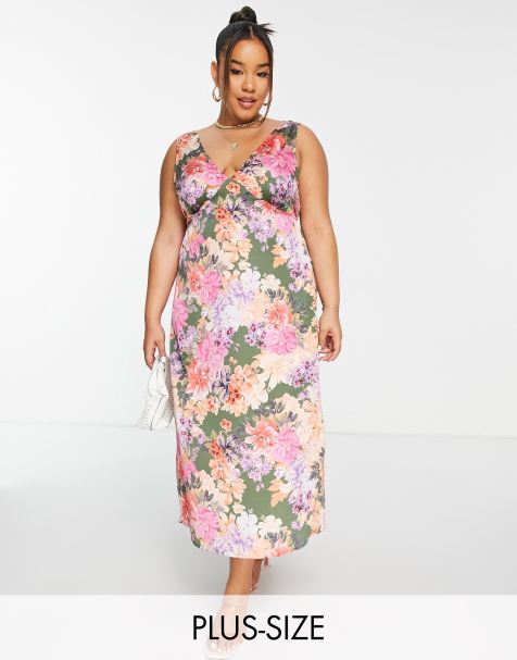 Nobody's Child Plus Helena floral print multicolored slip dress - view 1