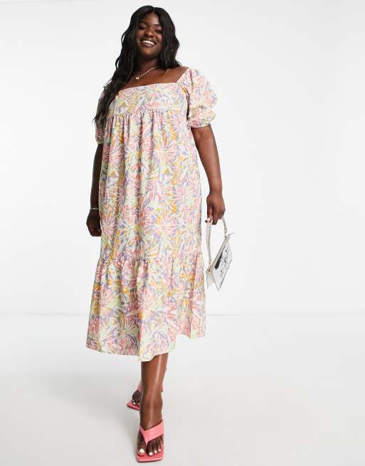 Plus size 2025 square neck dress