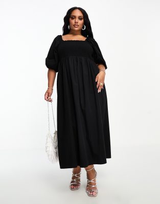 Nobody's Child Plus Nobody's Child Plus Kylie midi dress in black