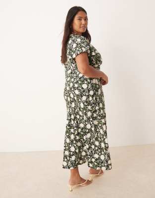 Nobody's Child Plus Martha Midi Day Dress In Multi