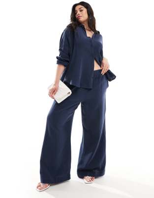 Misha wide leg pants in navy - part of a set