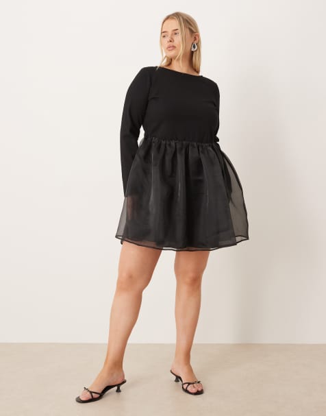 Nobody's Child Plus Penny scoop neck mini dress in black - view 1